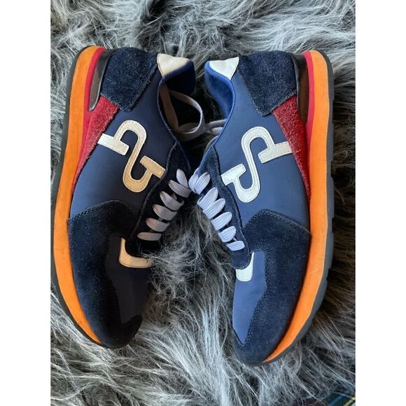 Opp France Designer
Lace-Up Suede Sneakers Blue Size 8 - Picture 3 of 11